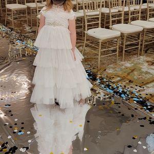 Baptism Flower Girl First Communion Formal Girls White Dress